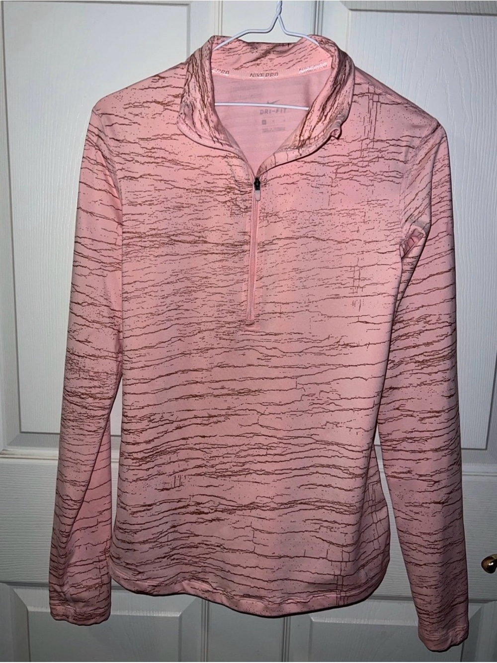 Nike Pink Patterned Dri-FIT Quarter-Zip Pullover